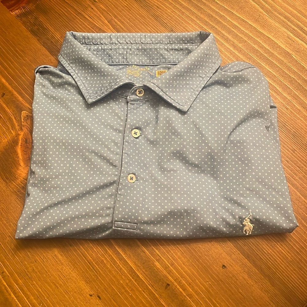 polo Ralph Lauren Men's Blue patterned Polo golf dri fit Shirt 4XLT - Picture 5 of 7